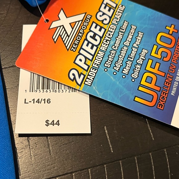 NWT ZeroXposur Boys 8 14/16 18 Swim Rashguard Bathing Suit Set UPF 30+ Trunks - Picture 4 of 11